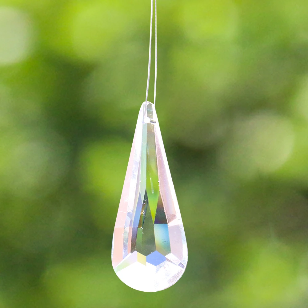 Muy Bien Transparent Crystal Faceted Pendant Prism Sun Catcher Chandelier Craft Lighting Accessories Home Wedding Decorations