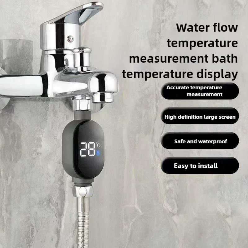 1pc LED Shower Thermometer with Visual Temp Display for Kids Home Hotel Bathing Safe Water Monitoring