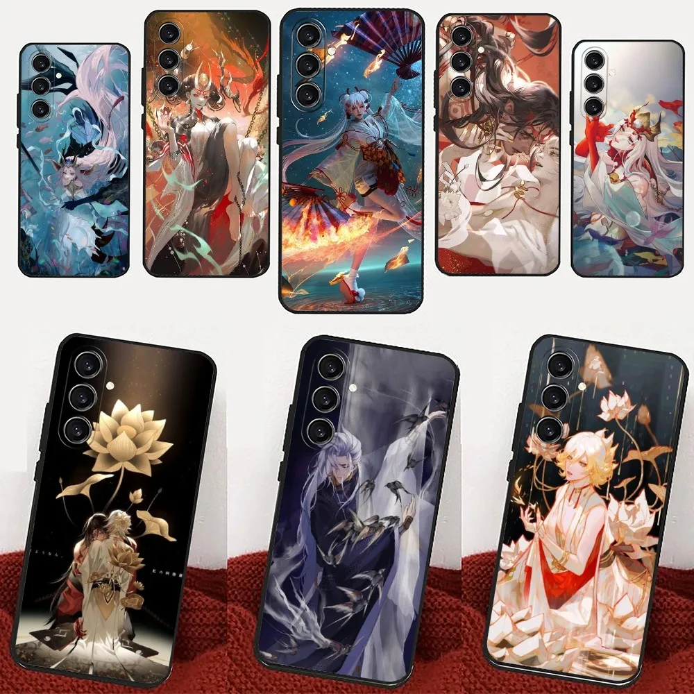 Game O-Onmyoji   Phone Case For Samsung Galaxy A13,21s,22,31,32,52,53,71,80,91 Black Soft Cover