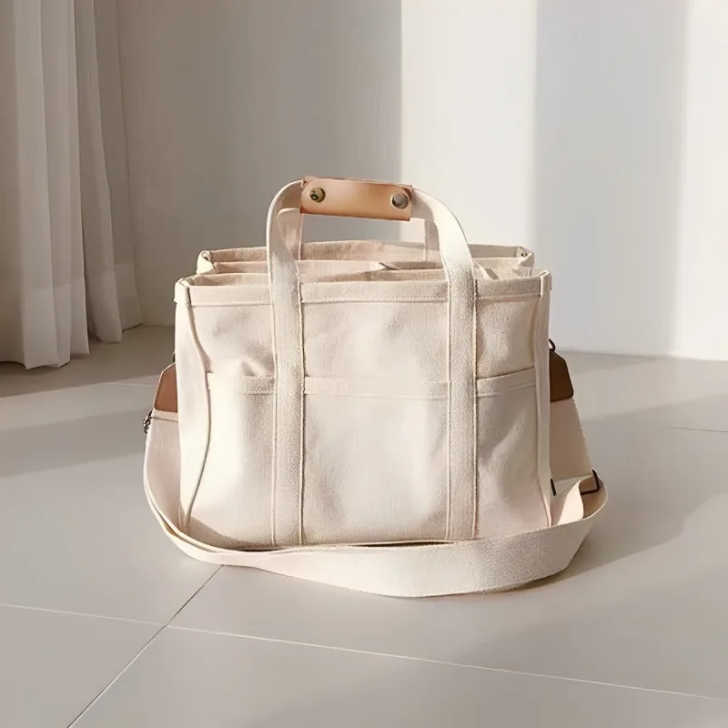 Fashion Multi Versatile Maternity Bag with Leather Top Handle Detachable Wide Crossbody Bags, Large Capacity Diaper Bag for Moms