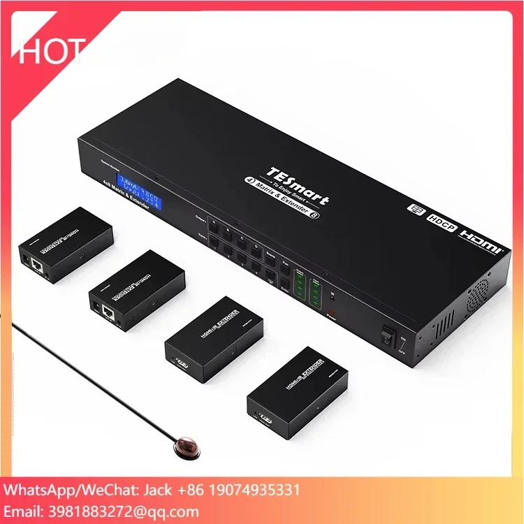 

TESmart 4X8 Extender Matrix With Quad View Mode For Engineering Security Media 4 In 8 Out Splitter Matrix Video Switcher