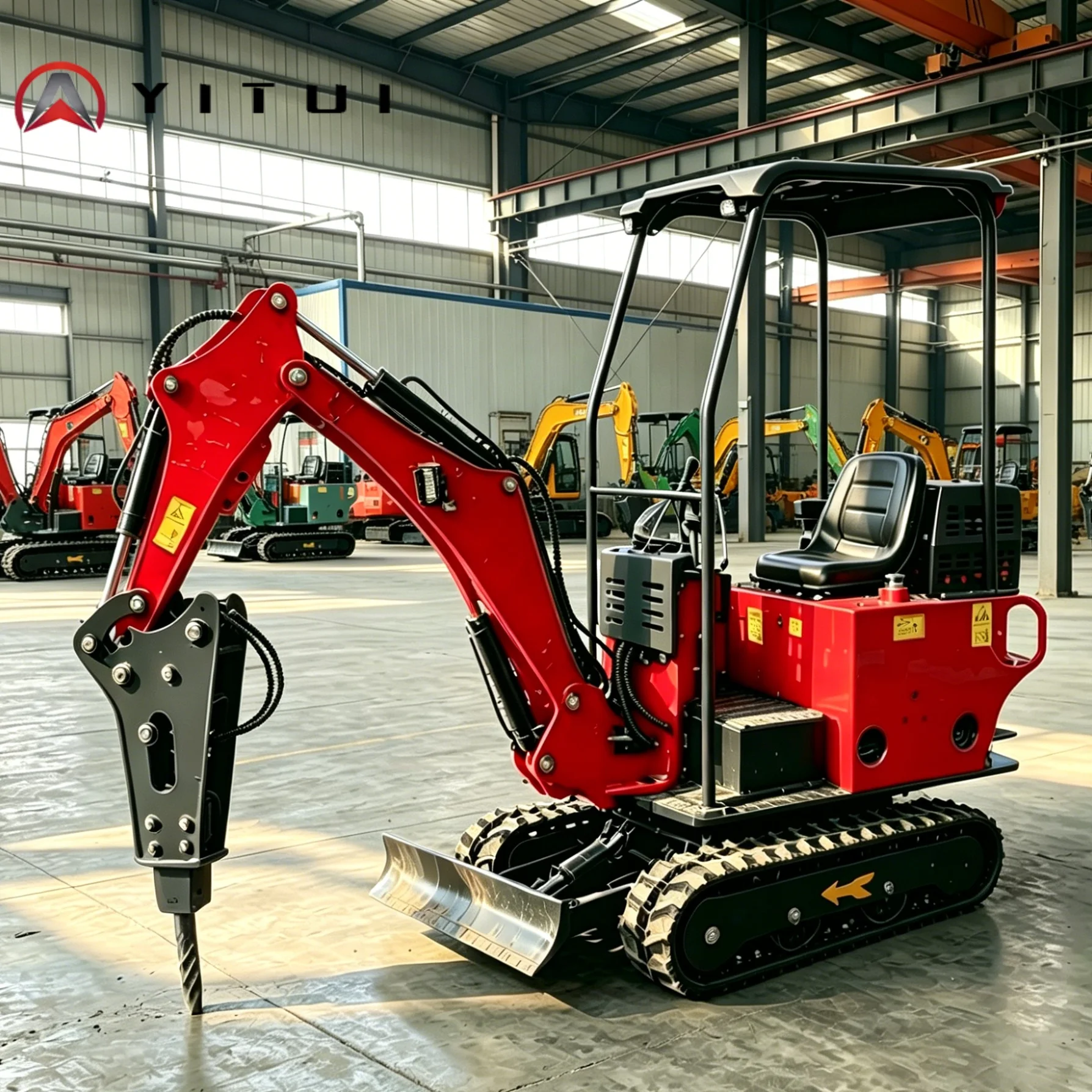 

Customized0.8T Mini Excavator Small Digger Compact Crawler Excavator Euro 5 Multifunctional With Bucket And Attachments