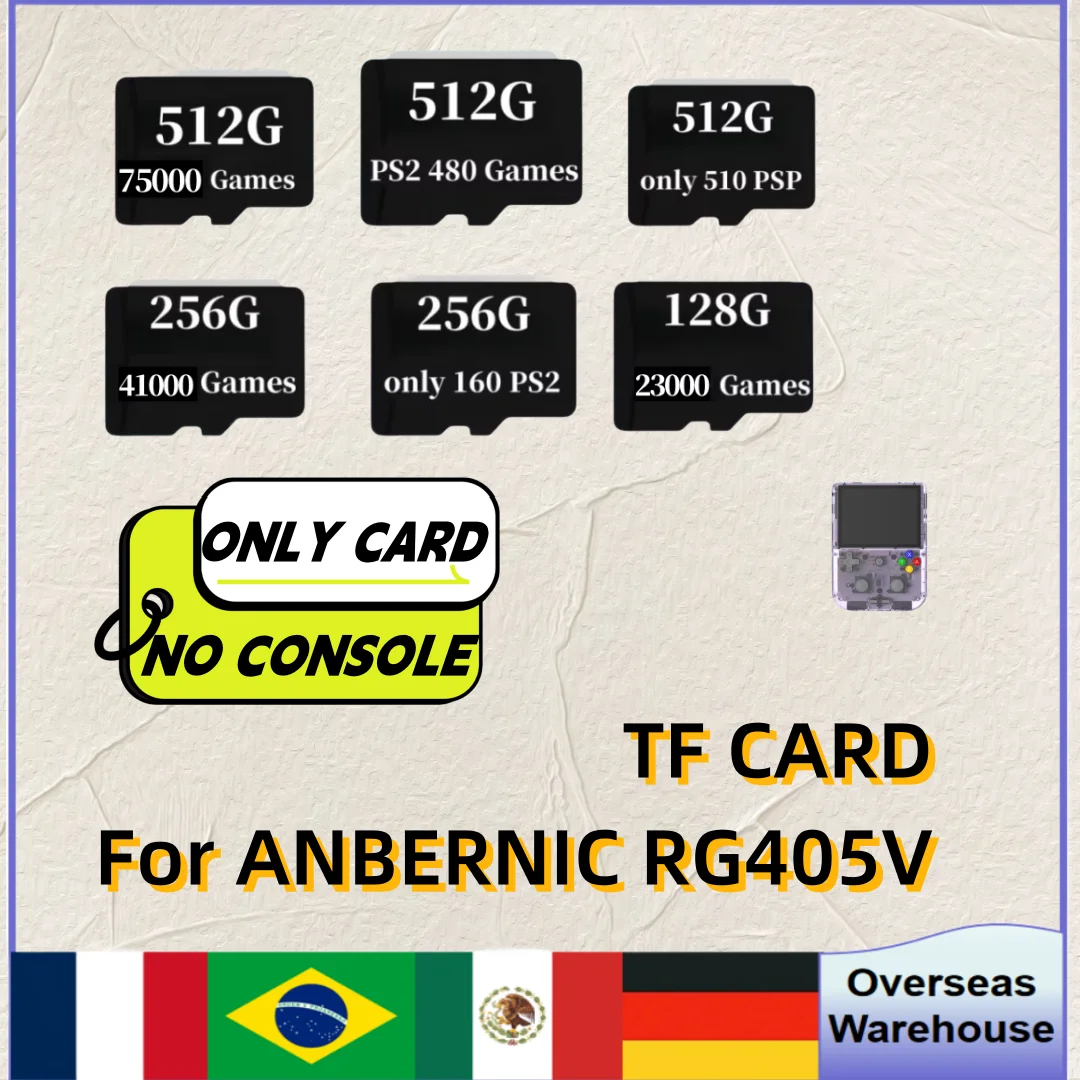 

For ANBERNIC RG405V Handheld Game Console 512G Built in 75000 Games TF Card Preloaded Game for Handheld Game Open Source System