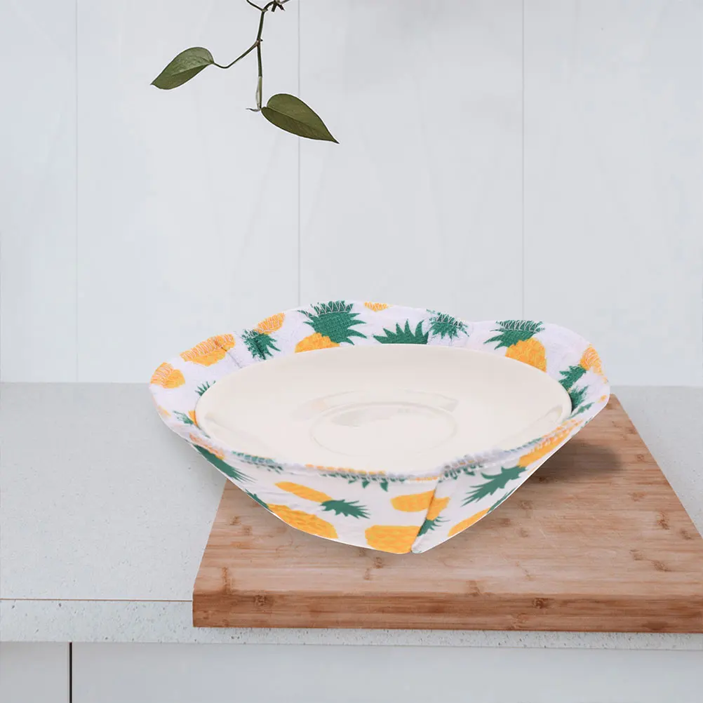

4Pcs Microwave Bowl Cozy Polyester Cotton Heat Resistant Insulation Soup Bowl Holder Protector Bow Cover