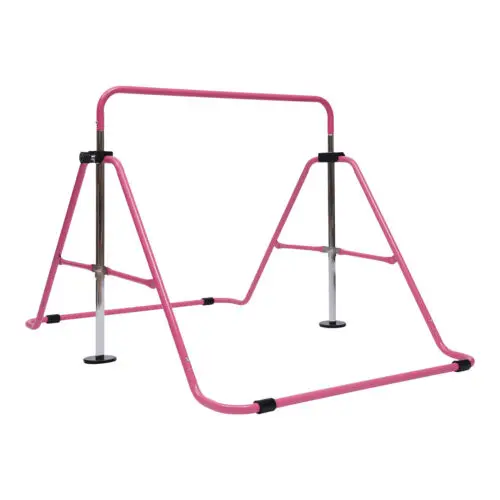 Junior Training Bar Horizontal Gymnastics Bar Indoor Sports Adjustable Blue Kids for Children Home Play Blue/Pink