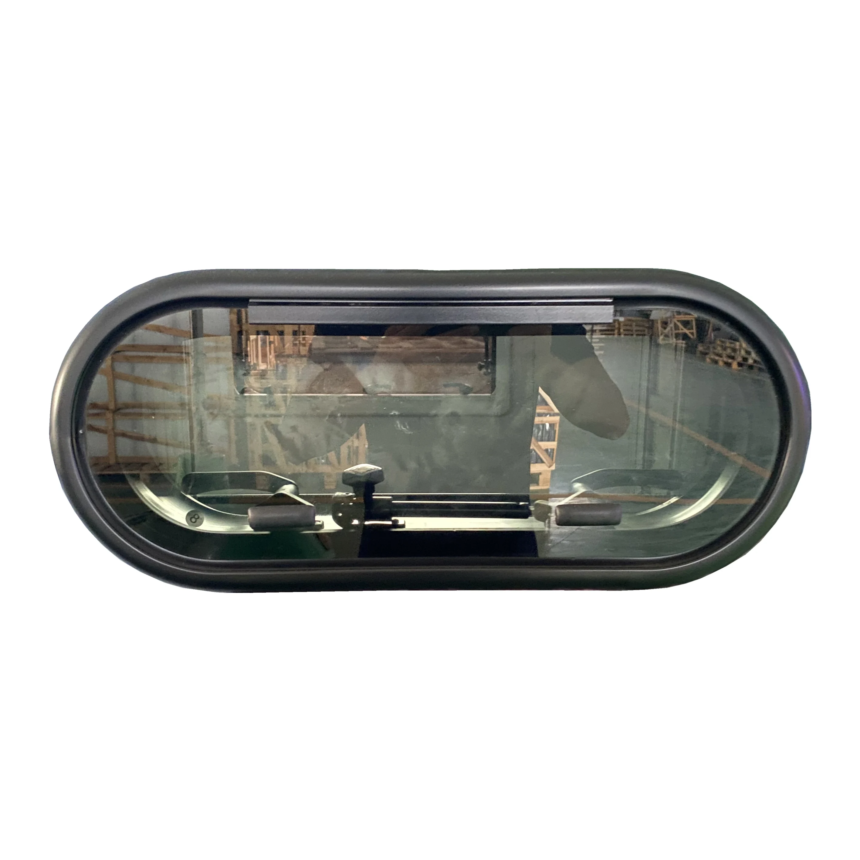 

Customizable Size And Color Rounded Corners RV Caravan Hinged Window With Trim Ring