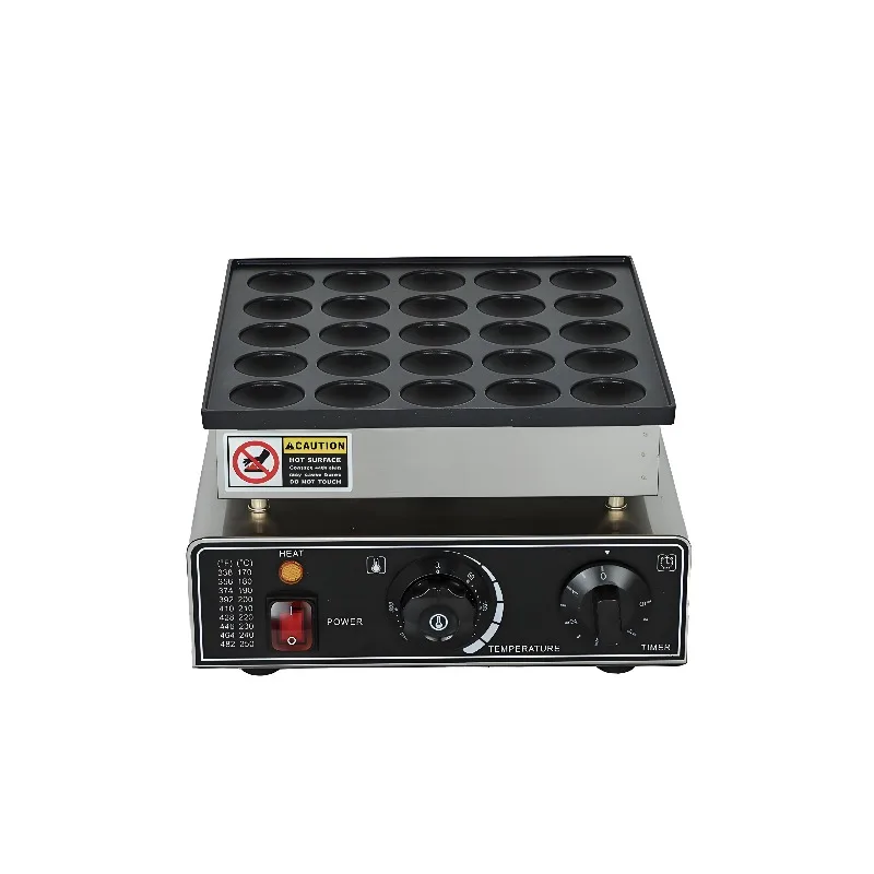 Commercial 25-hole waffle maker electric row evenly heated commercial snack pancake maker mini gong burner pancakes