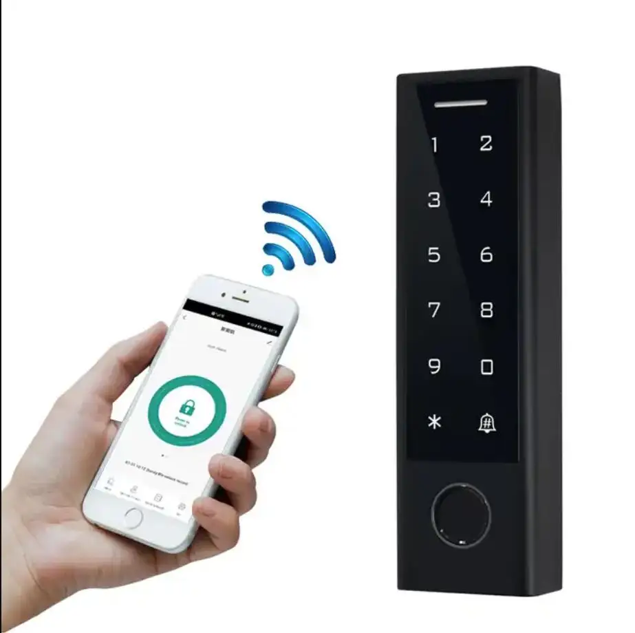 Plastic WIFI TUYA App Biometric Fingerprint Access Controller Keypad Waterproof RFID ID Card Standalone Door Access Control