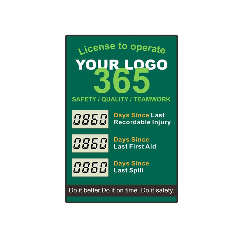 CP01 Digital Worked Days Without Accident Sign Digi Day Electronic Scoreboards With Three Counters