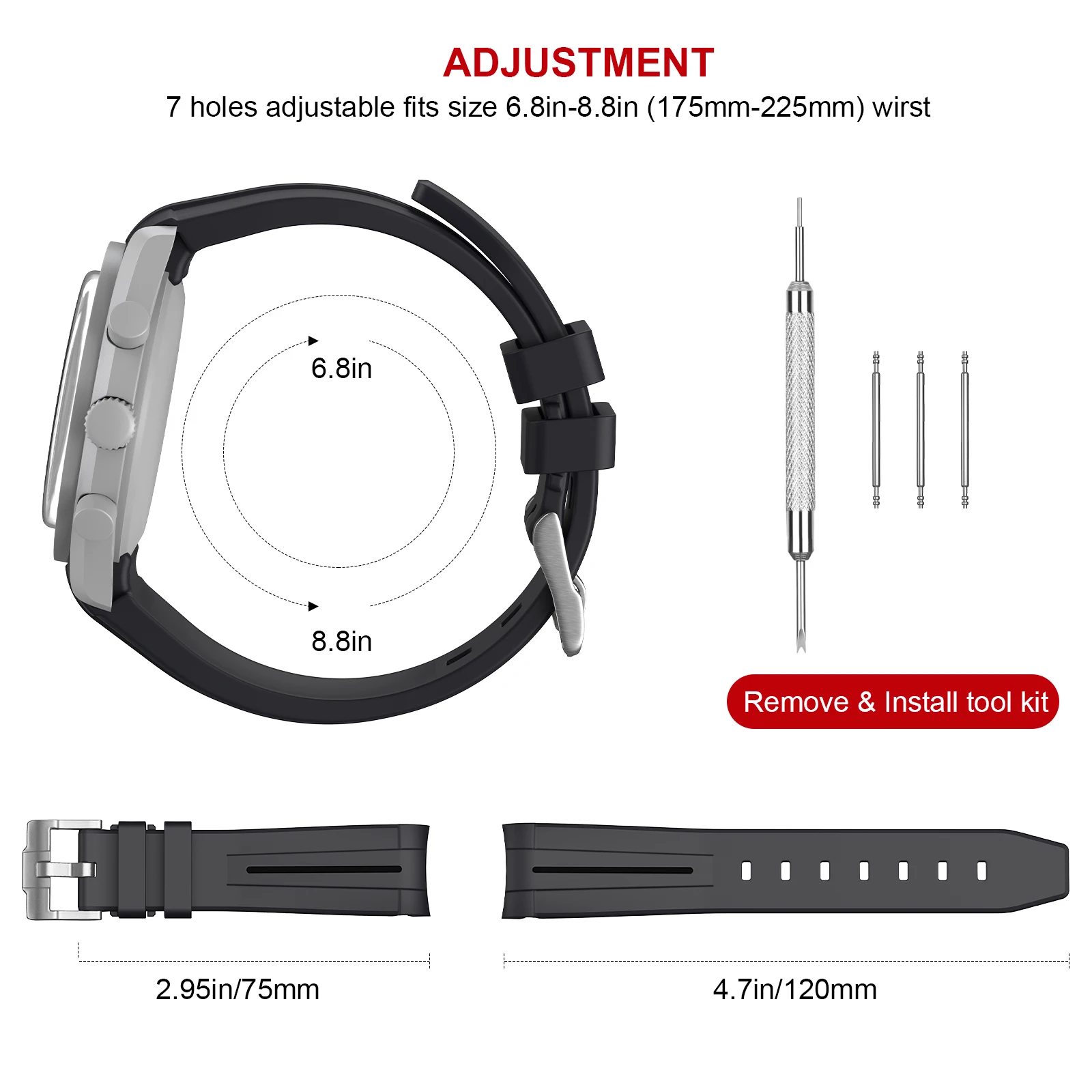 Pulseira de borracha curva sem gap, banda de substituição para Omega X S-Watch, Moonswatch Speedmaster, 20mm