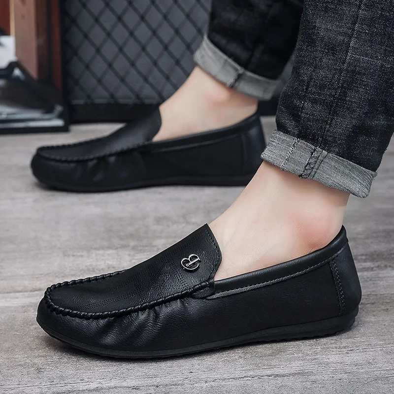 comfortable loafers black man casual shoes slip-on designer shoes man white leather shoes for man