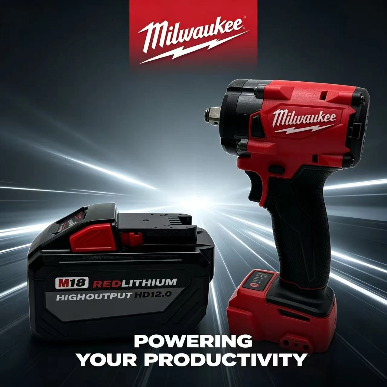 

Milwaukee M18HB12 Original 18V Lithium Ion Battery - 12Ah 21700 15-Cells, Compatible 48-11-1815 48-11-1850 Outdoor Power Tools
