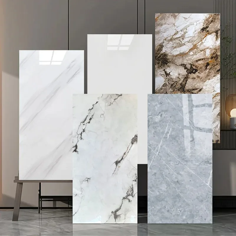 10-20Pcs Self-adhesive Marble Tiles Sticker Waterproof 30cmx60cm Tiles Floor Stickers PVC Tile Kitchen Bathroom Wall Sticker