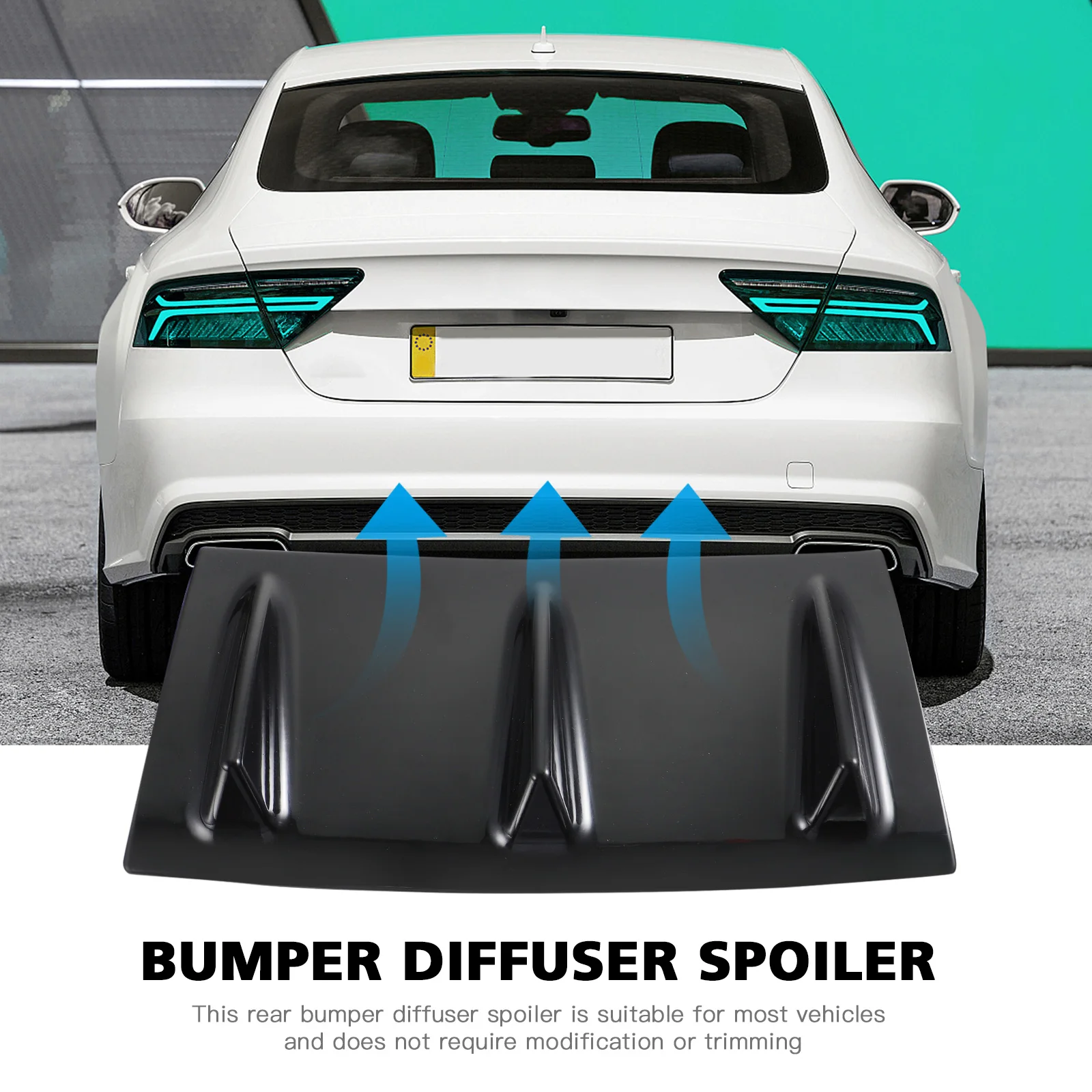 

1pc Bumper Diffuser Car Body Universal Plastic Trim Strong Durable Noise Reduction Auto Accessories Truck Rear Spoiler Car Rear
