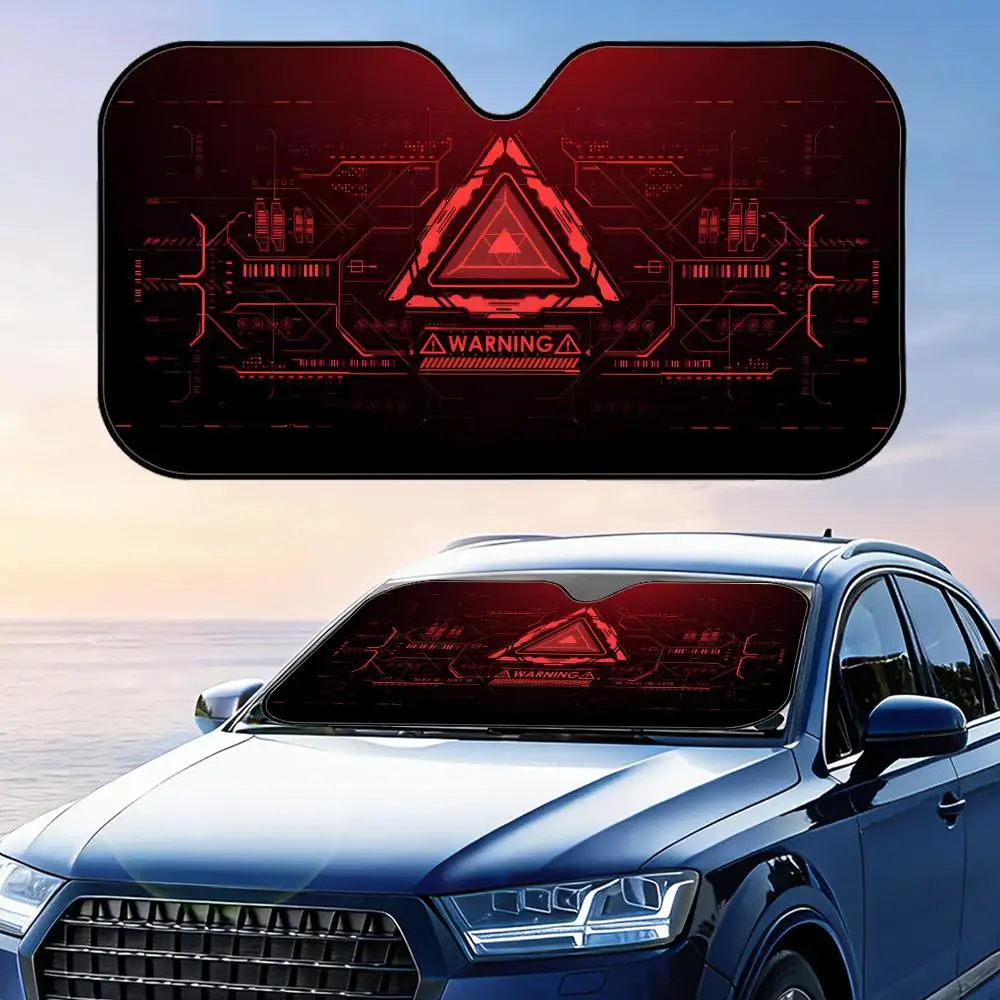 

Attention Sign Sun Visor Reusable Aluminum Foil Windshield UV Protection Heat Insulation Cover Sun Visor Shade