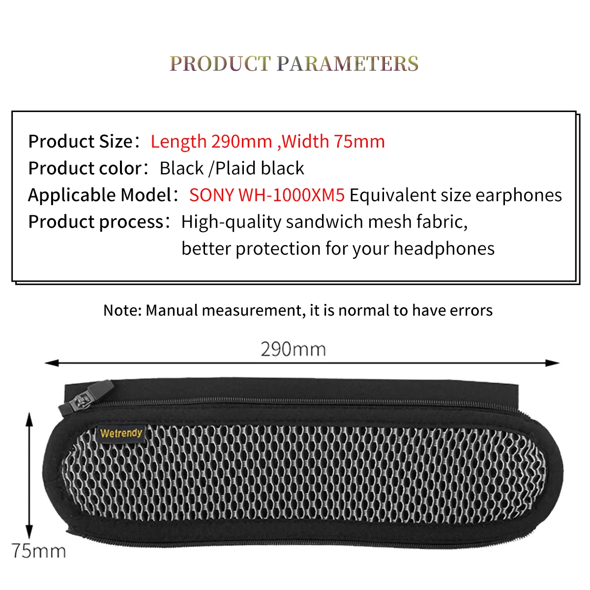 Funda protectora para auriculares Sony WH-1000XM5, Protector de cabeza, almohadillas de cubierta de haz, piezas de reparación de cojín para
