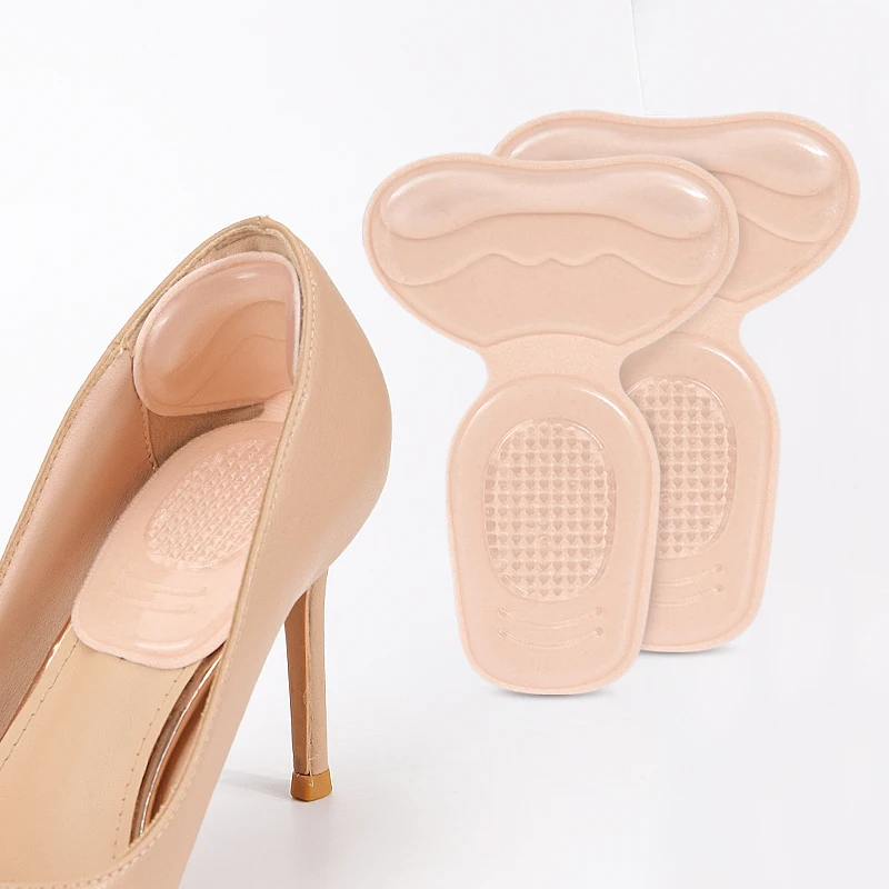 

2-in-1 Heel Sticker Anti-Abrasion Shoe Insoles Soft High Adhesion T-Shaped Design for Comfort And Protection