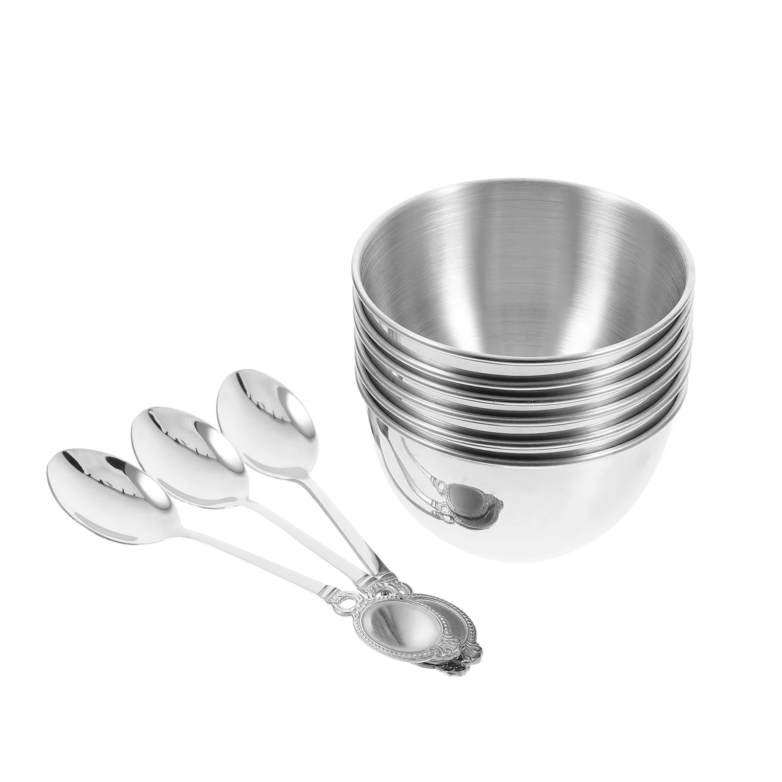 

9Pcs Stainless Steel Sauce Dipping Bowls Small Round Serving Dishes with Spoons for Sushi Soy Sauce Condiment Appetizers