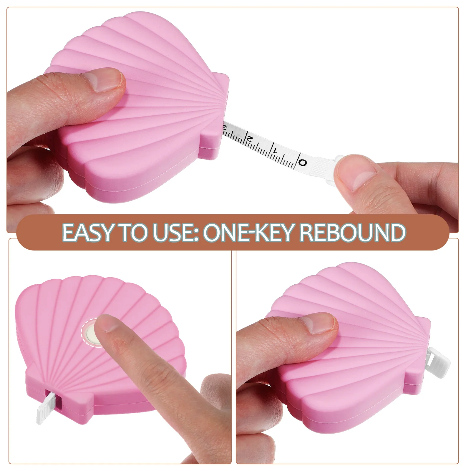 3Pcs Shell Appearance Soft Measuring Tapes Small Flexible Tape Measure for Body Clothes Fabric Measurement Measuring Tape