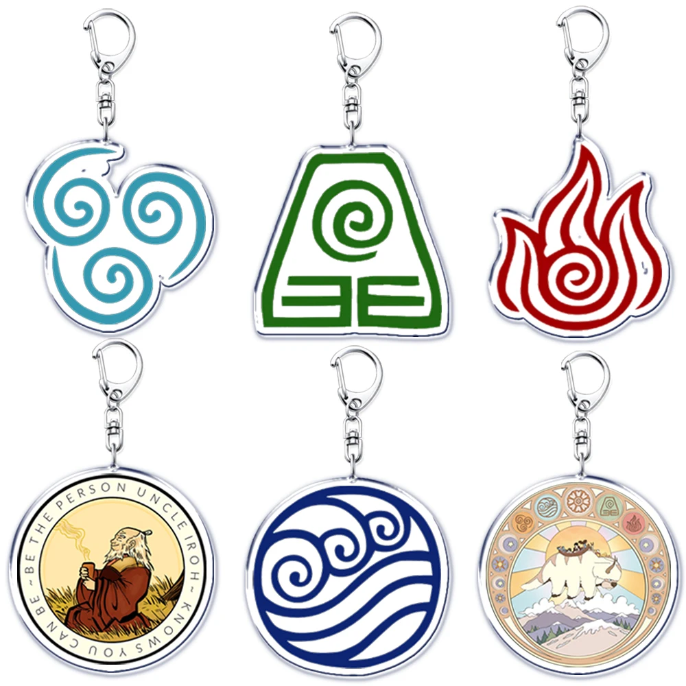 Avatar The Last Airbender Key Chain Keychains Aang Atla Zuko Sokka Katara Ring for Accessories Bag Pendant Keyring Jewelry Gifts