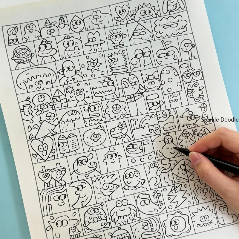 A Graffiti Coloring Copy Line Drawing Book Containing Rich Quirky Elements 32 Unique Patterns An Art Creation Gift