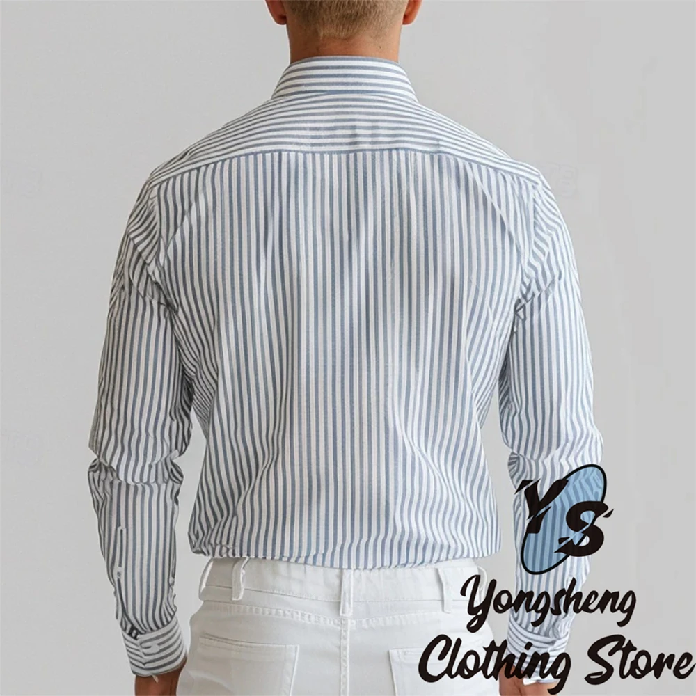 Men\'s Long Sleeve Shirts Striped Shirts Fashion Men\'s New Tops Casual Comfortable High Quality Extra Large Size Clothing