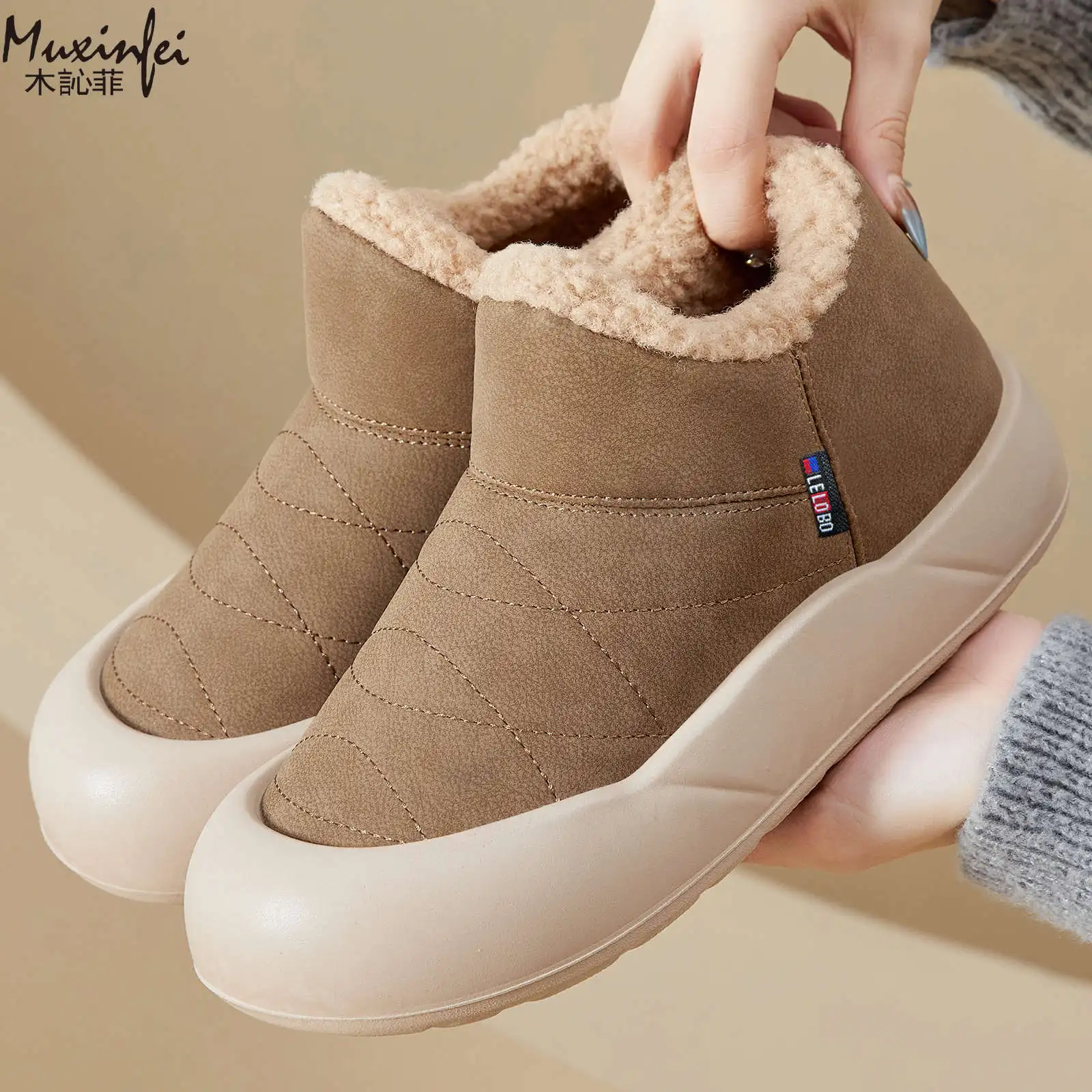 

Женские зимние новые плюшевые толстые уличные зимние ботинки для отдыха, многофункциональные рабочие ботинки, теплые непромокаемые хлопковые ботинки