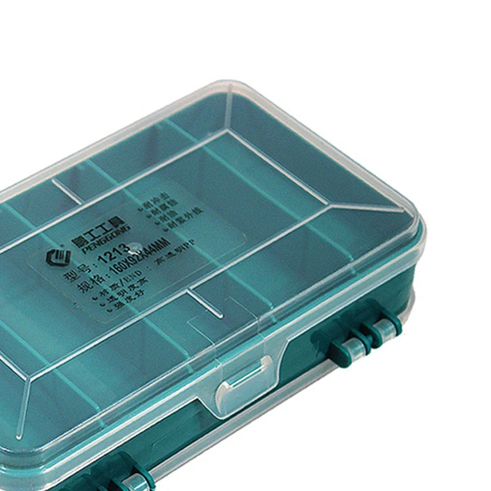 Double-Side Hardware Organizer Box Transparent Plastic Tool Storage Case Multifunctional Compartment for Screws Nuts Nails Bolts