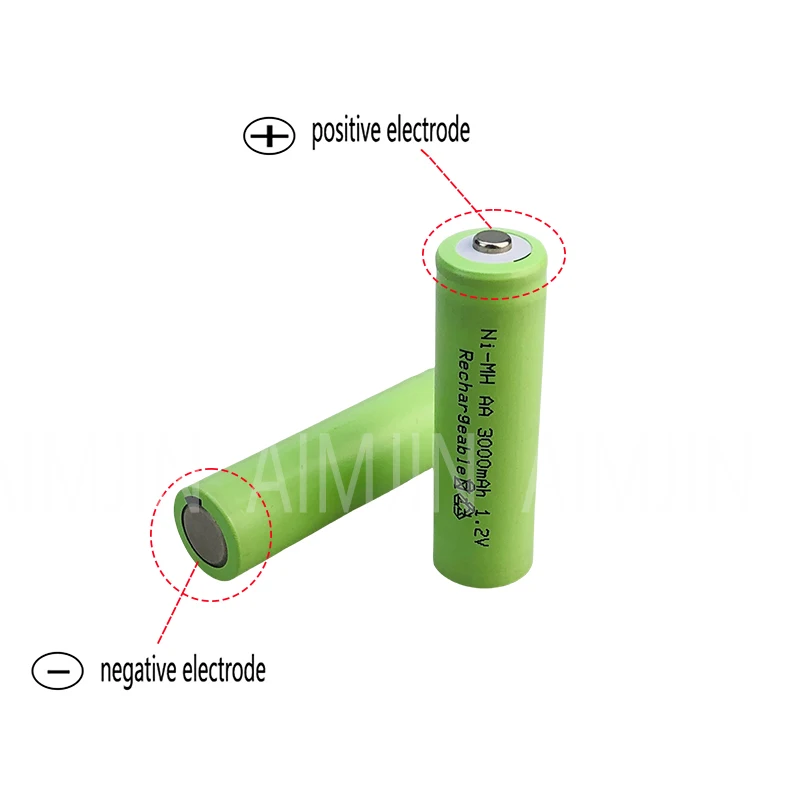 AA 1.2V 3000mAh NiMH 1.2V Rechargeable Batteries Green Battery Garden Solar Lamp LED Flashlight Lantern Lamp Torch