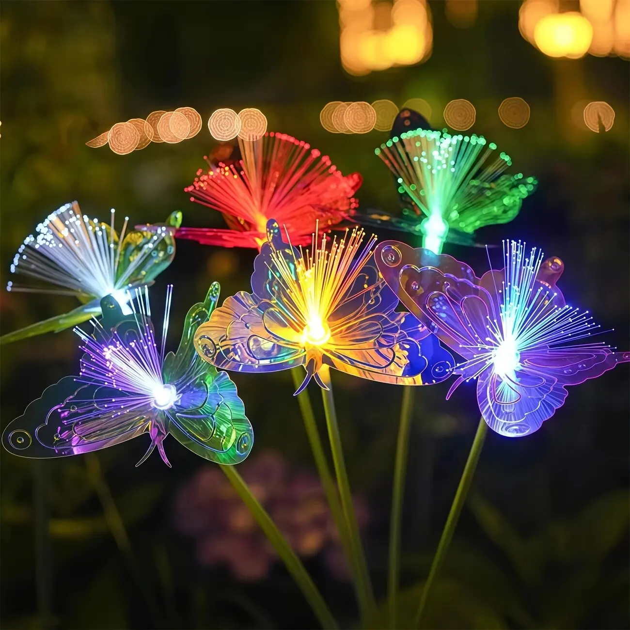 1-piece Solar Butterfly LED Ground Stake Light, Waterproof Outdoor Garden Decor Lighting, Perfect for Courtyard, Patio, Lawn & L