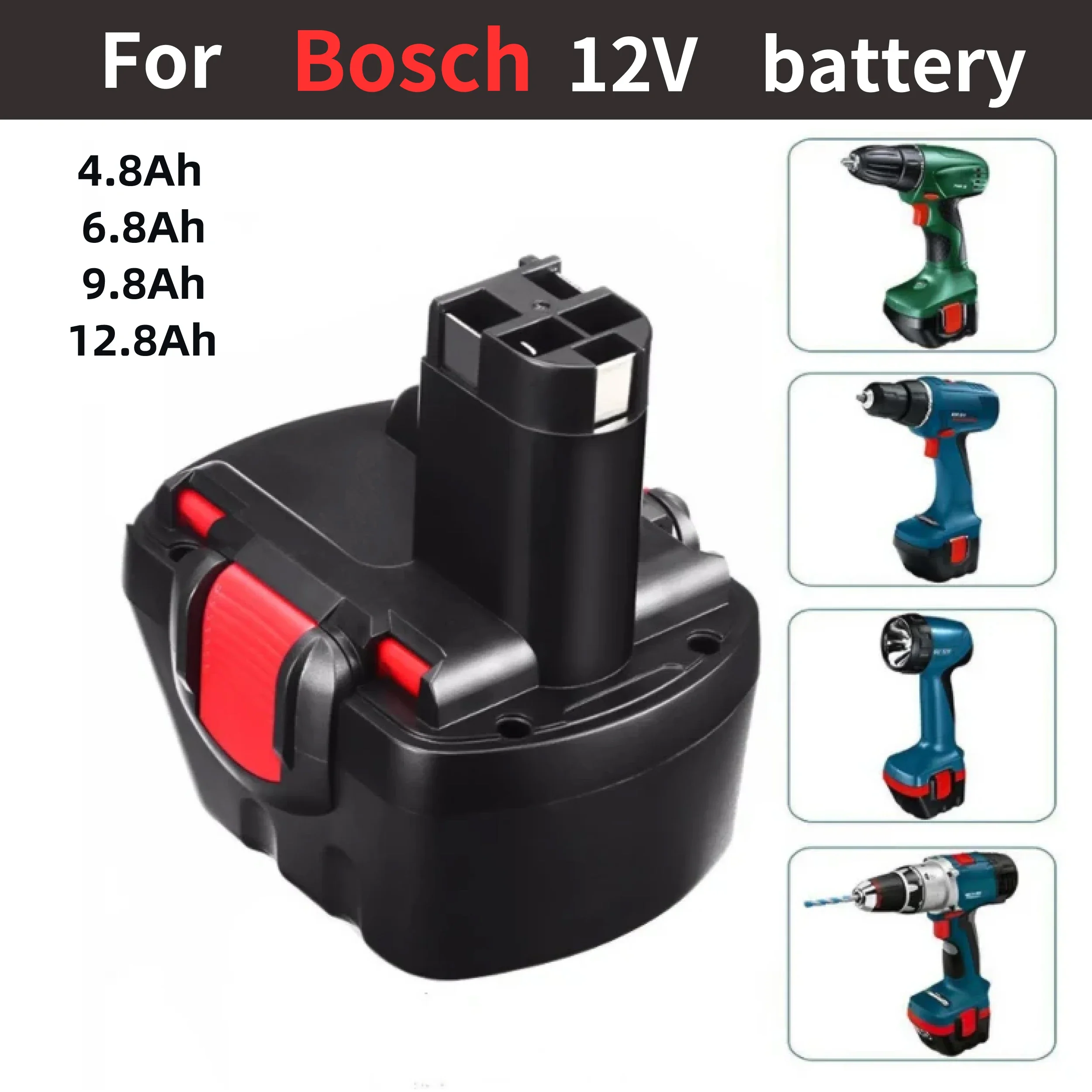 2024 Bosch 12V 12800mAh PSR Battery 12V 12.8Ah AHS GSB GSR 12 VE-2 BAT043 BAT045 BAT046 BAT049 BAT120 BAT1392024