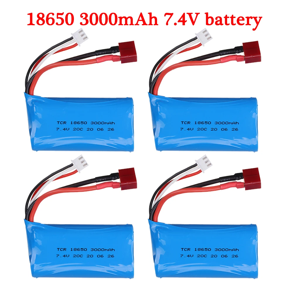 Battery For Wltoys 144001 A959-B A969-B A979-B K929-B 12428 12423 10428 RC Car Spare Parts 18650 2S 7.4V 3000mah lipo Battery