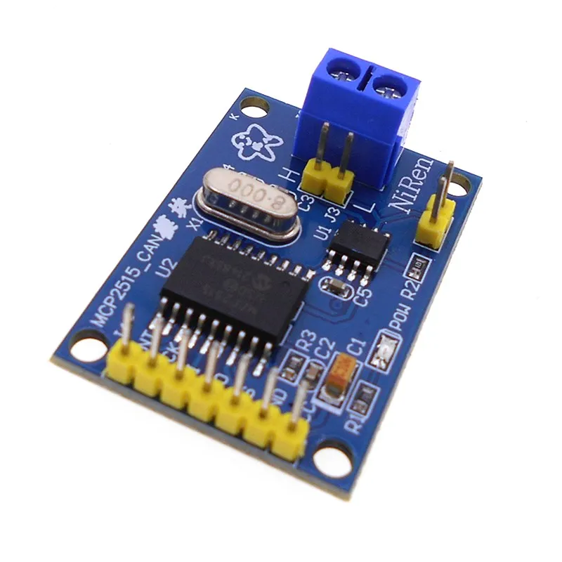 MCP2515 CAN bus module TJA1050 receiver SPI protocol 51 microcontroller program routine