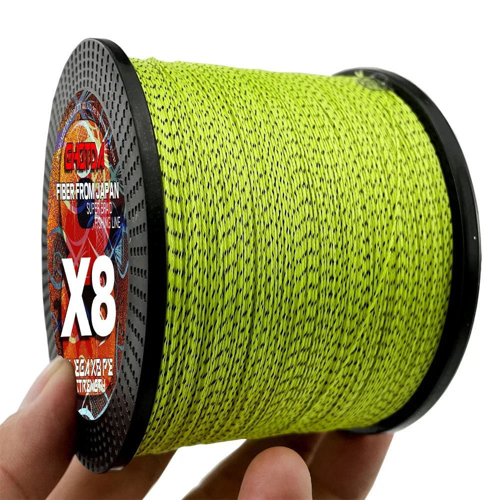 GHOTDA 1000m/500m 8 Strands 8.2-35.8KG Braided Fishing Line PE Multifilament Super Strong Top Raw Silk Wire Lake River Fishing