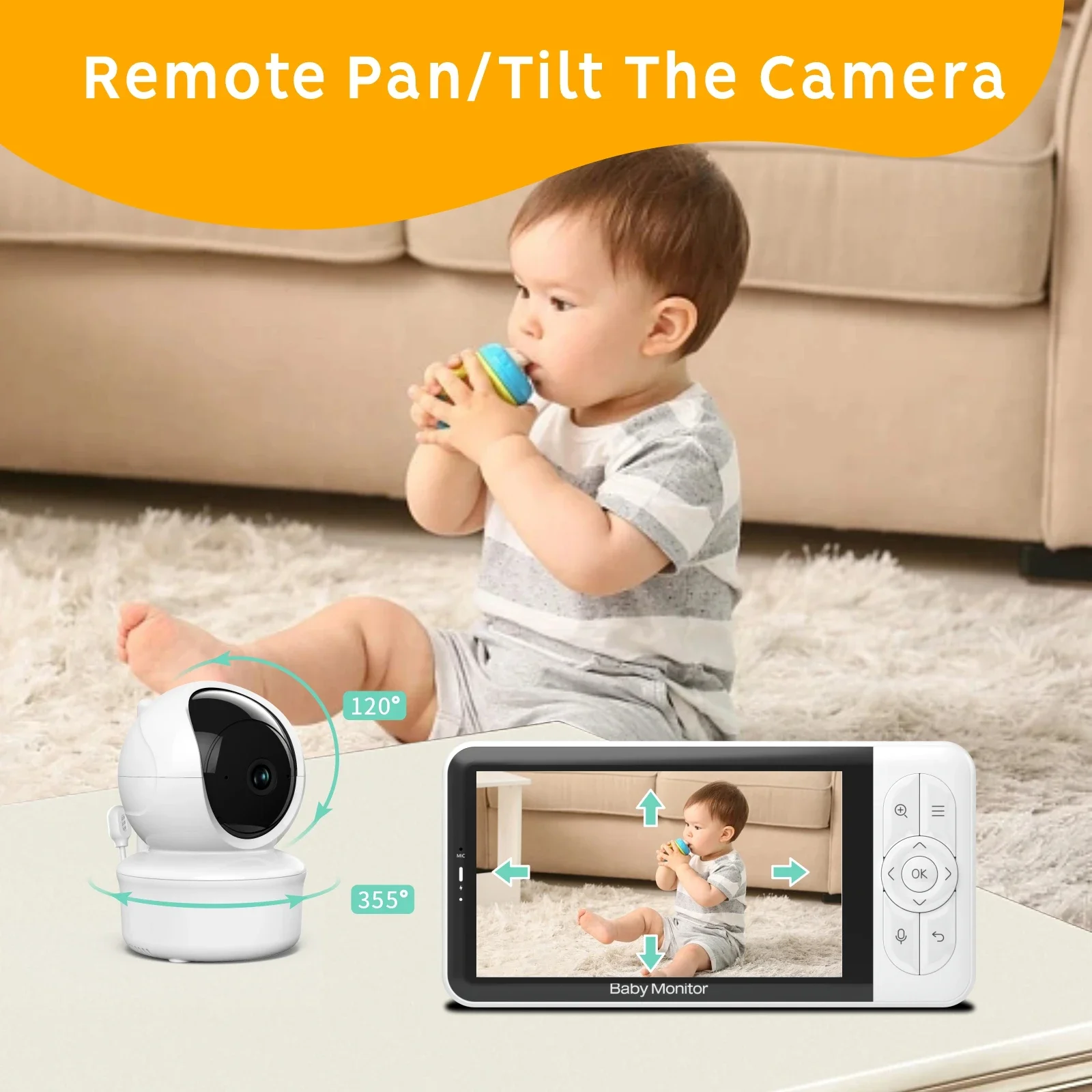 Kamera bayi pintar tanpa kabel 2024 mah, ponsel bayi dengan aplikasi audio 3000 wifi, kamera bayi nirkabel