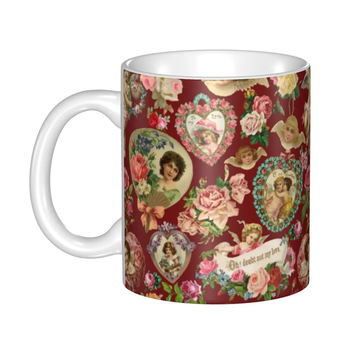 

Victorian Baroque Valentine Pattern Coffee Mug DIY Personalized Ceramic Milk Tea Mug Cup
