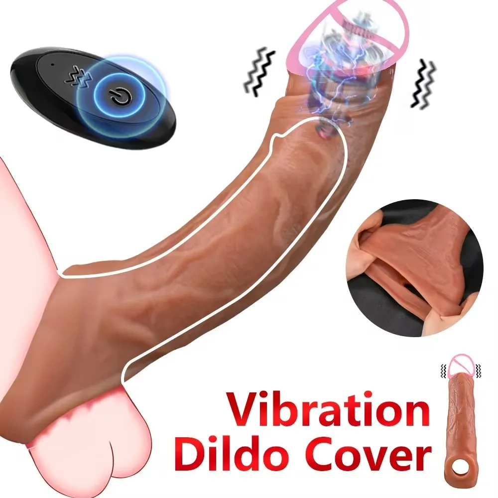 Sex Toy Vibrator for Men Penis Enlargement Sleeve Cover Case Cock Header Enlargement Extension Enhancement Men Silicone Condom view 2
