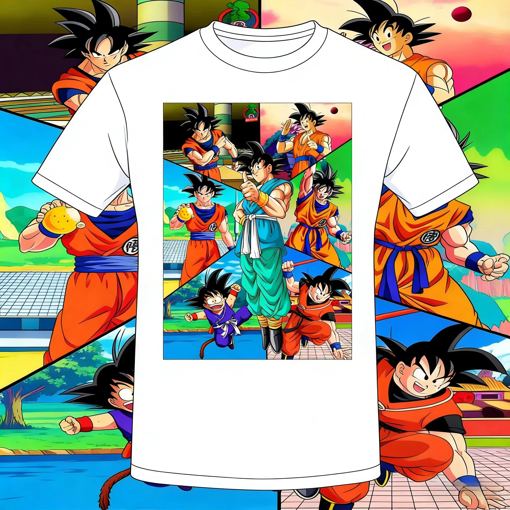 

2026 New Summer Dragon Ball 40th Anniversary Son Goku 100%Cotton Anime Printed T-shirt Extra Size Casual Streetwear Unisex Y2k
