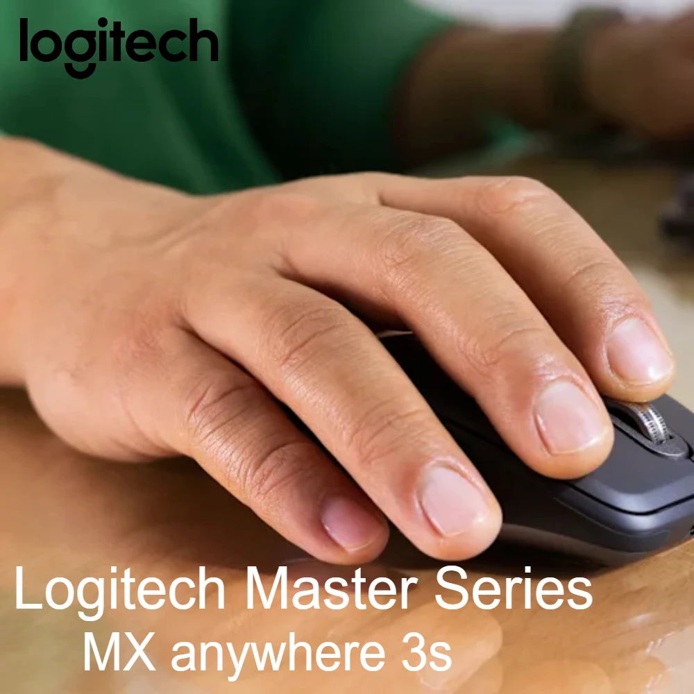 Logitech MX Anywhere 3S Mouse Nirkabel Sensor 8K DPI Klik Senyap Gulir Cepat Ringkas Portabel Hitam Putih Pink