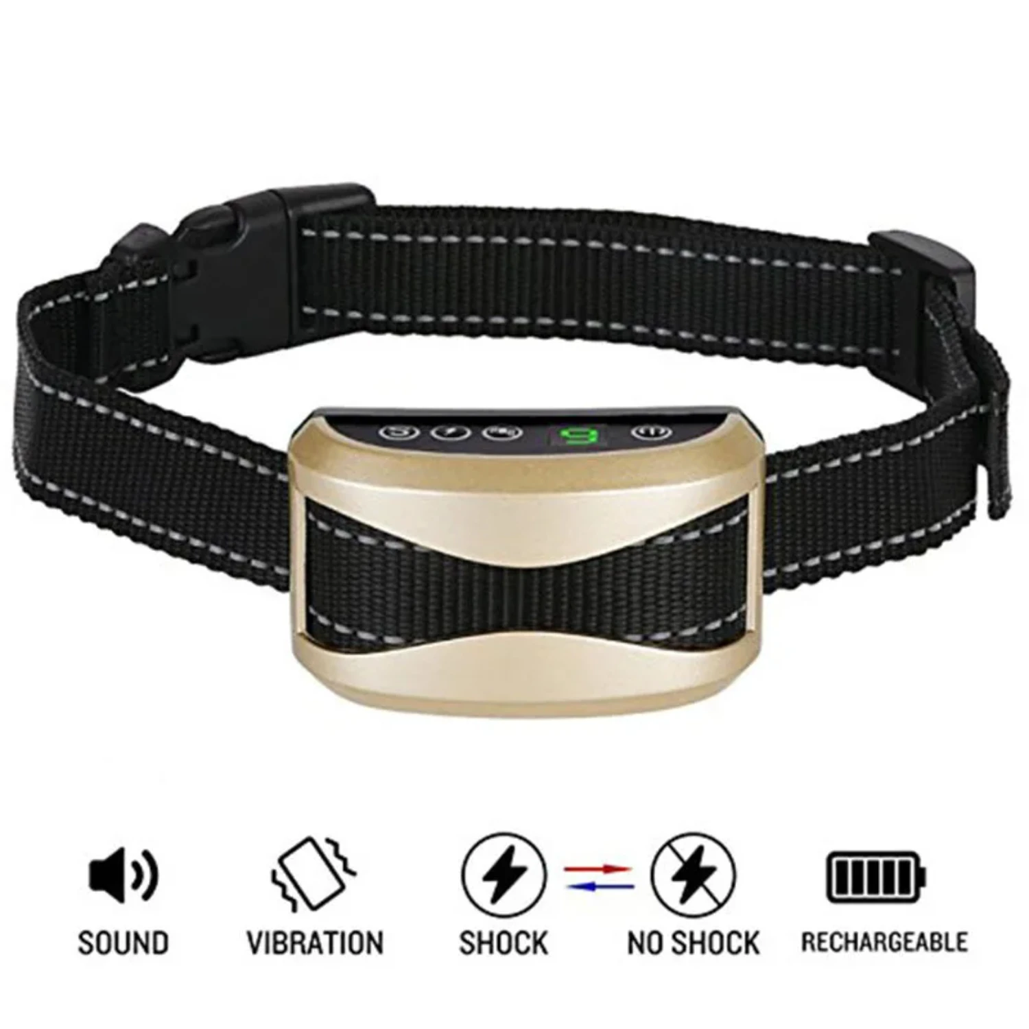 Training Collar Anti Bark Dog Bark Collar Rechargeable Waterproof Dog Bark Collar with Vibration Beep for Small Medium Large Dog