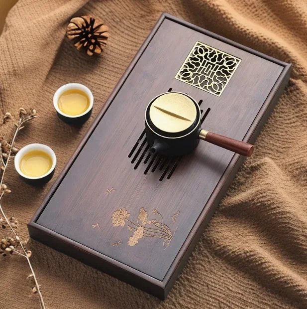 New bamboo tea tray tea table home rectangular living room dry tea tray light luxury water storage tea set tray tea sea