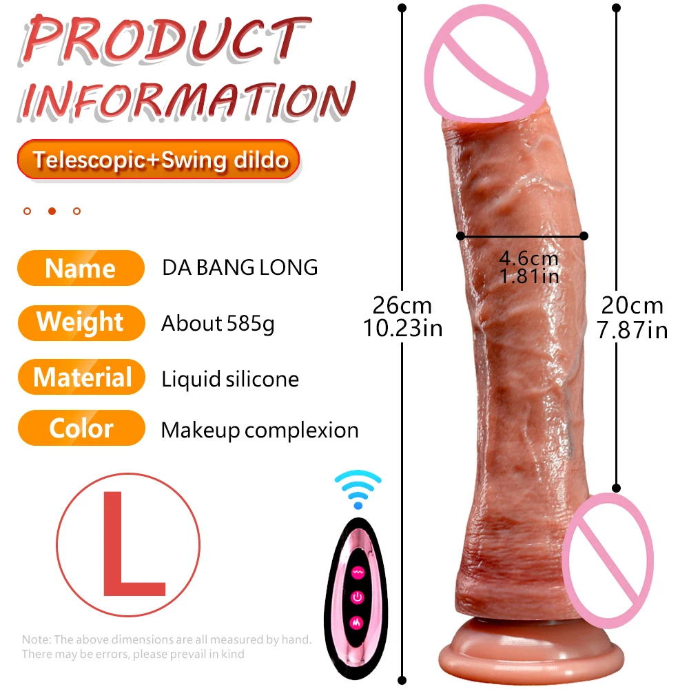 26cm Long Dildo Heated Telescopic Sex Machine Super Big Cock Large Realistic Penis Huge Anal Dildo Vibrator Sex Toys For Women