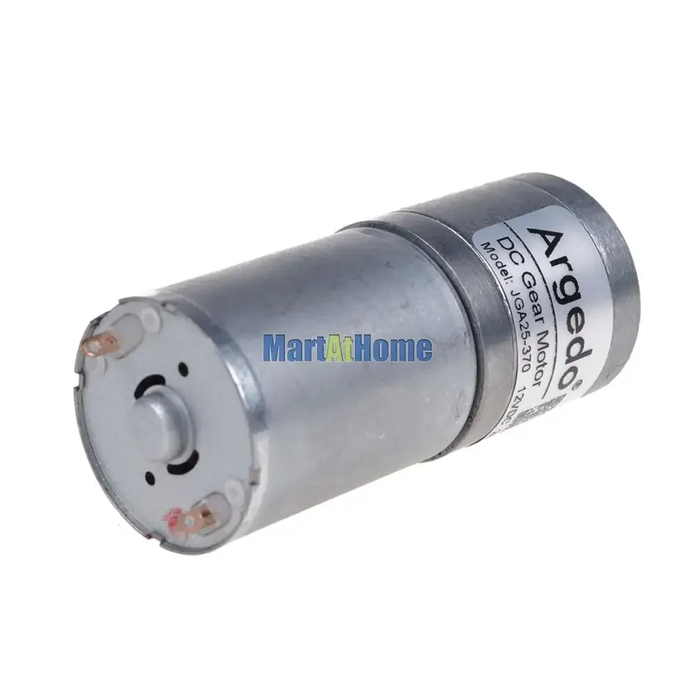 JGA25-370 DC Gearmotor 6V 12V 24V D-shaped Shaft 16KG.CM 22~1360 RPM for Robots and Toy Cars