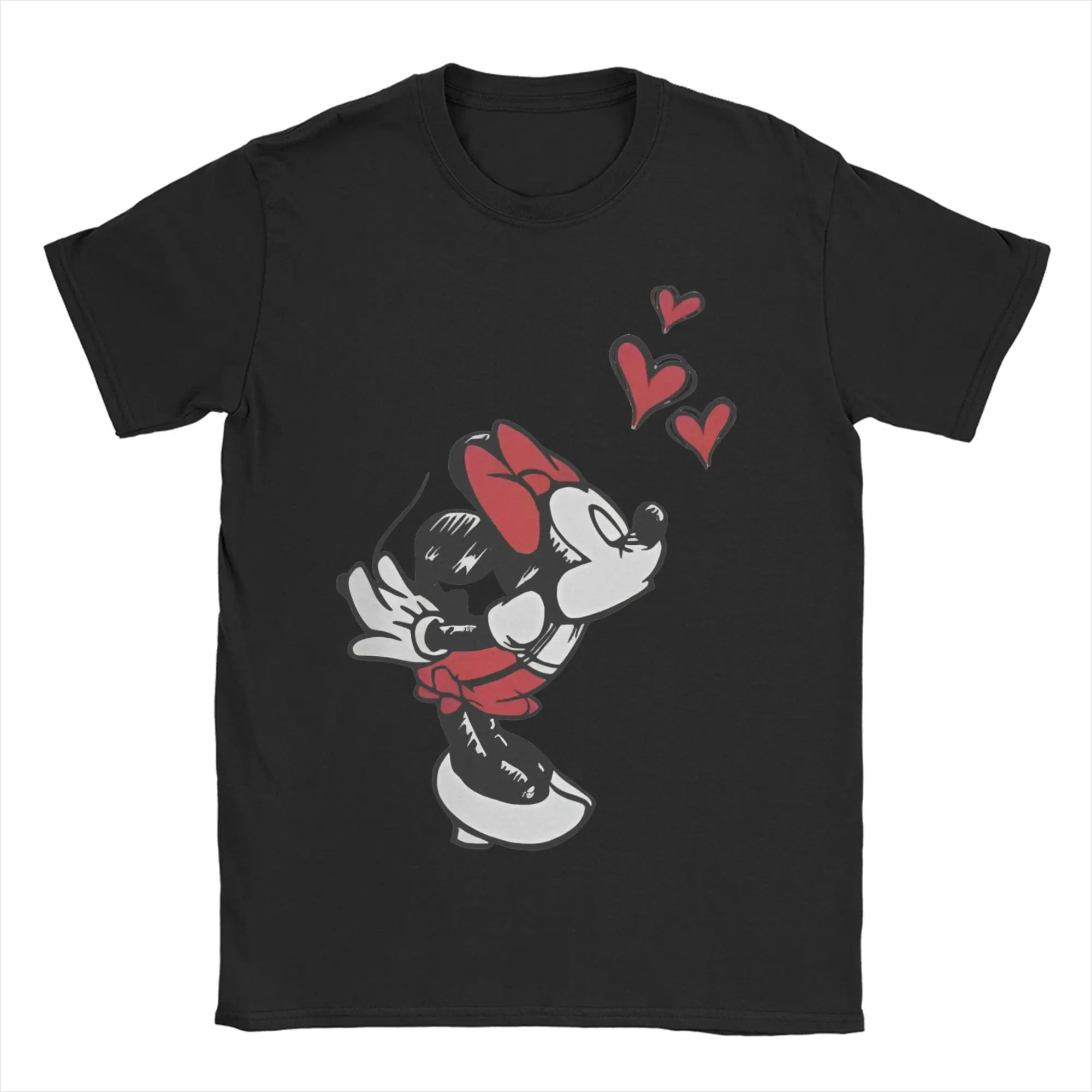 

Мужская и женская рубашка с изображением Минни поцелуя, футболки из 100% хлопка с графическим принтом, одежда, наряды