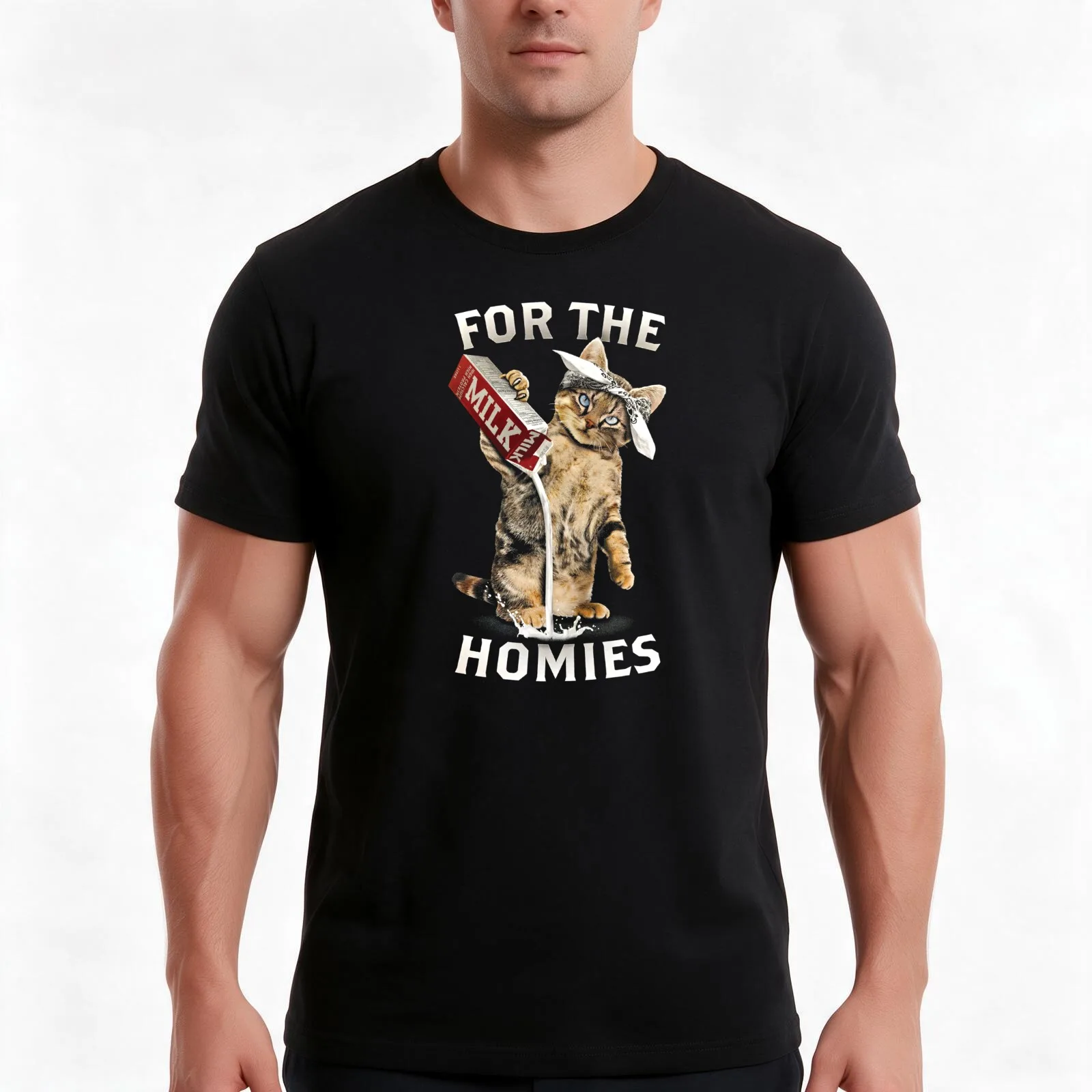 For The Homies T-Shirt, Summer Casual Cotton Tee, Oversized Streetwear Tops, Vintage Graphic Print, Loose Fit Short Sleeve