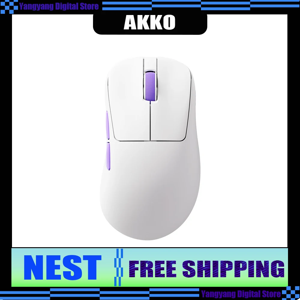 

AKKO Nest Wireless Mouse PAW3950 Dual 8K E-sports Gaming Mouse 2.4G/Wired/Bluetooth Lightweight Computer Mice Pc Accessory