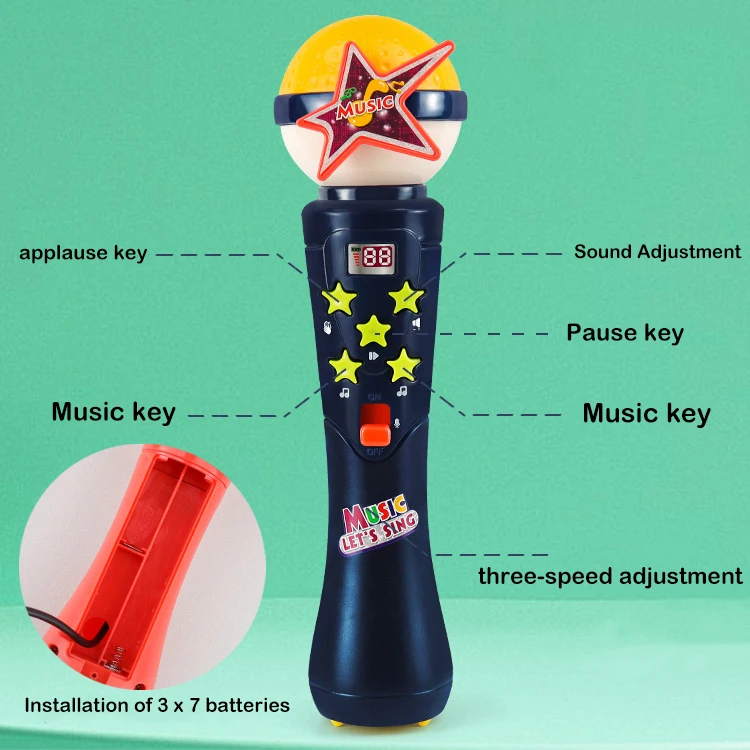 Kids Microphone Bluetooth Audio All-in-one Microphone Men And Women Baby Singing Multifunction Early Education Karaoke Toys