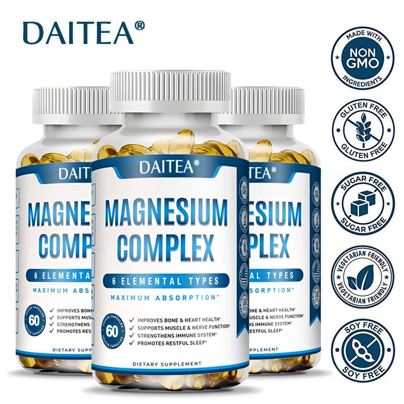 Daitea magnesium กางเกงวอร์ม-กระดูก, อาหารเสริมสุขภาพกล้ามเนื้อและหัวใจ, การผ่อนคลายกล้ามเนื้อ, หมอนรองเท้า, ความเครียดและ Relief วิตกกังวล