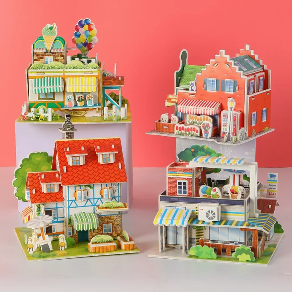 

New Paper House Model Puzzle 3D Early Education Jigsaw Puzzles Children's Toys Handmade Educational Toy Kids