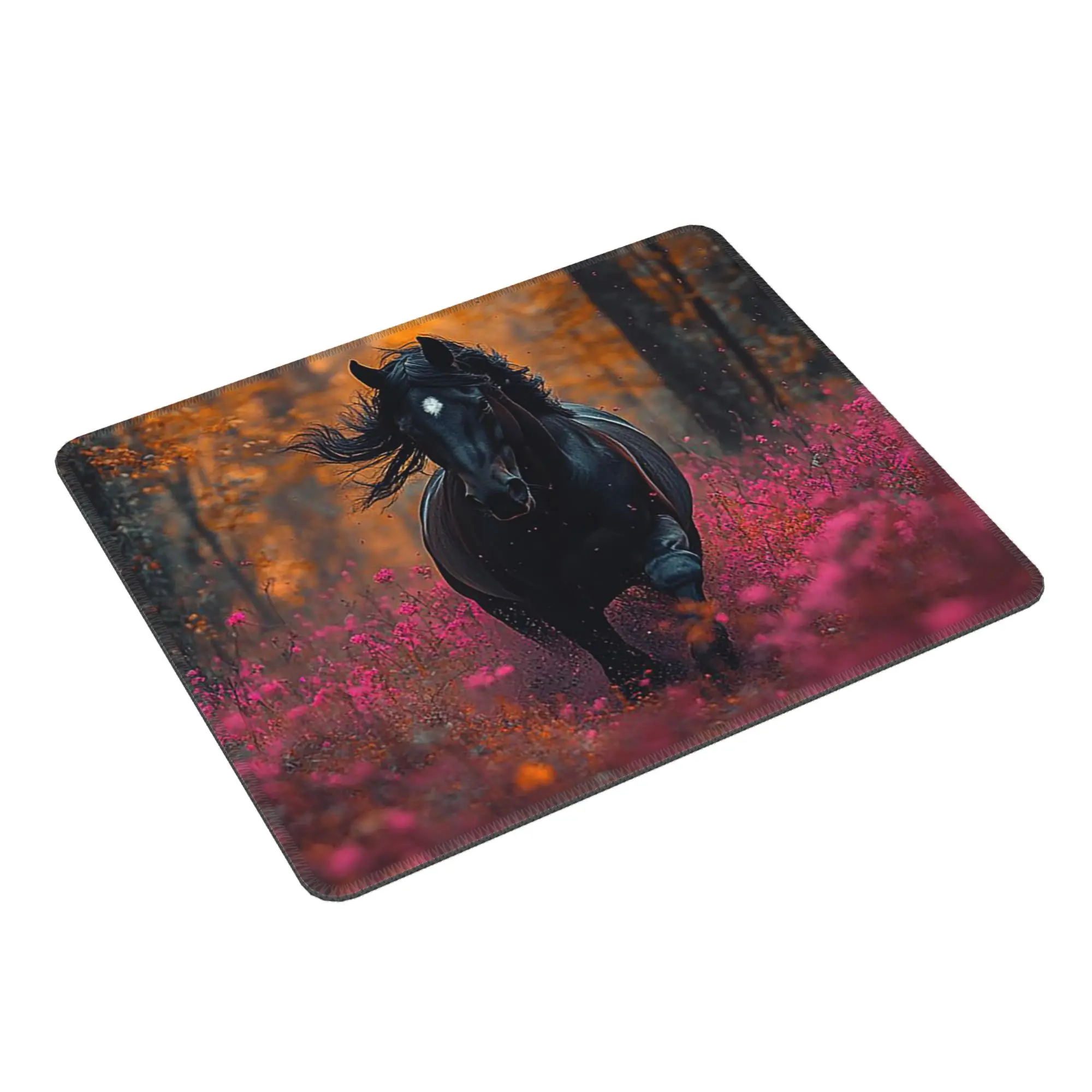Horse Under The Autumn Leaves Tree Mouse Pad Computer Keyboard Mouse Mat Gaming PC Laptop Desk Mat Office Table Mats